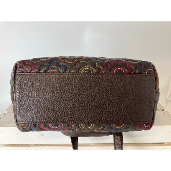 BRIGHTON D757287 BROWN LEATHER MULITI FLORAL SHOULDER BAG - Picture 13 of 16